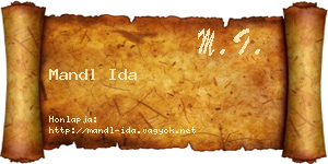 Mandl Ida névjegykártya