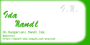 ida mandl business card